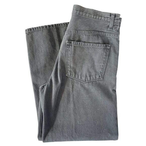 JBRAND Joan Cropped High Rise Wide Leg Jeans in Gray - Picture 5 of 11